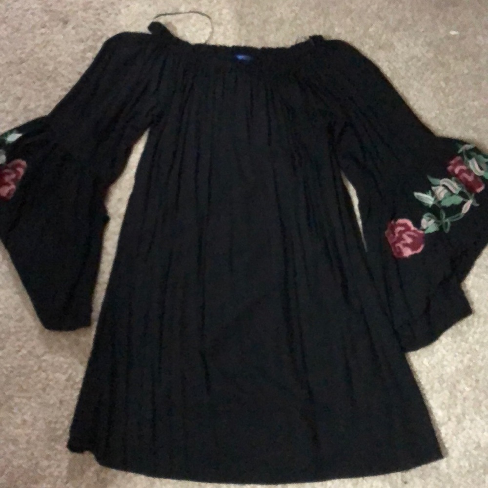 Francesca’s off the shoulder black dress